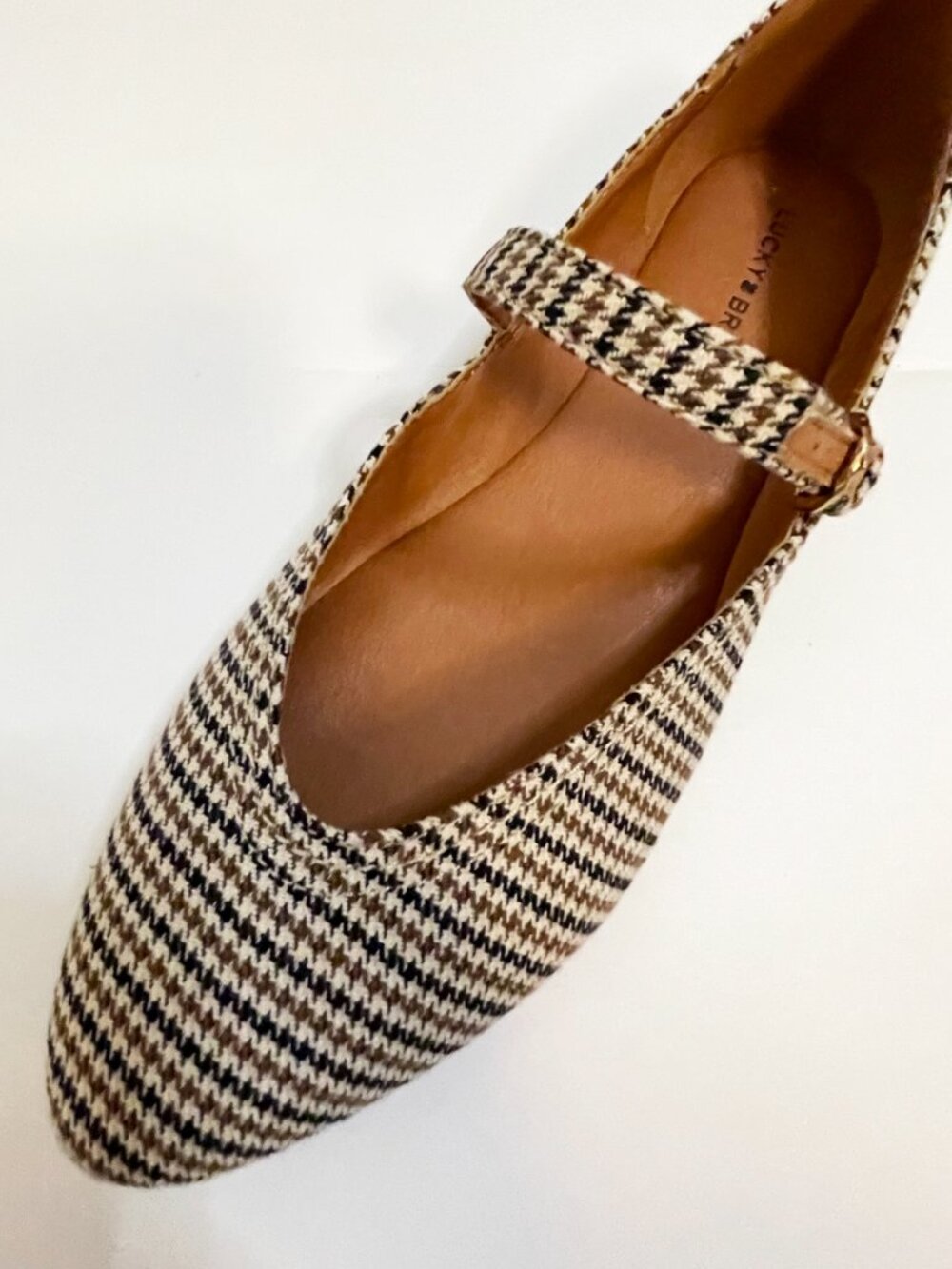 Lucky Brand Mary Jane Flats Women’s Size 8.5 Houndstooth Plaid Buckle Ballet - Picture 5 of 9